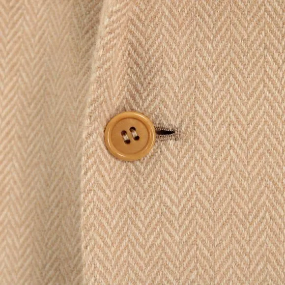 Kiton Sport Coat Size 54R 44R US in Tan & Cream Herringbone 100% Guanaco - Picture 2 of 8